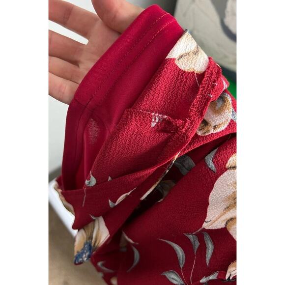 Parisian Floral Print Sleeveless Romper Red Size8 Summer Lightweight Women’s - Picture 8 of 10